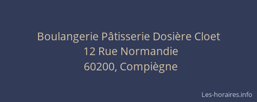 Boulangerie Pâtisserie Dosière Cloet