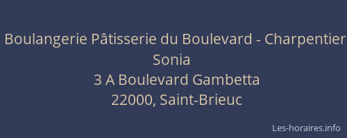 Boulangerie Pâtisserie du Boulevard - Charpentier Sonia