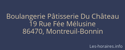 Boulangerie Pâtisserie Du Château