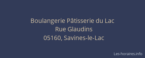 Boulangerie Pâtisserie du Lac