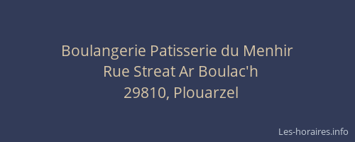 Boulangerie Patisserie du Menhir