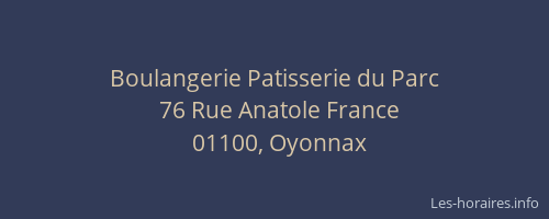 Boulangerie Patisserie du Parc