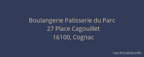 Boulangerie Patisserie du Parc