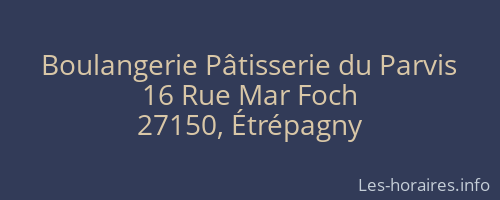 Boulangerie Pâtisserie du Parvis
