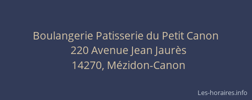 Boulangerie Patisserie du Petit Canon