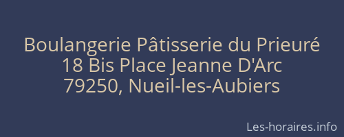 Boulangerie Pâtisserie du Prieuré