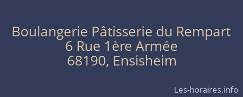 Boulangerie Pâtisserie du Rempart