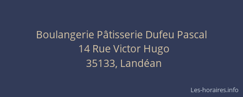 Boulangerie Pâtisserie Dufeu Pascal