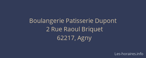 Boulangerie Patisserie Dupont