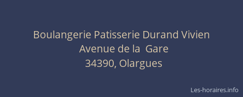 Boulangerie Patisserie Durand Vivien
