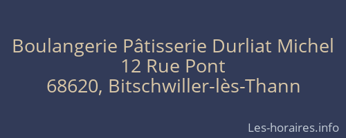 Boulangerie Pâtisserie Durliat Michel