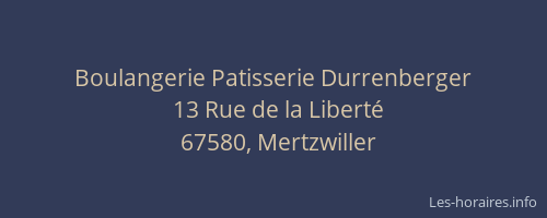 Boulangerie Patisserie Durrenberger