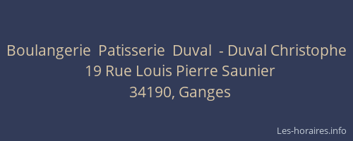 Boulangerie  Patisserie  Duval  - Duval Christophe