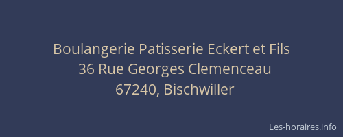 Boulangerie Patisserie Eckert et Fils