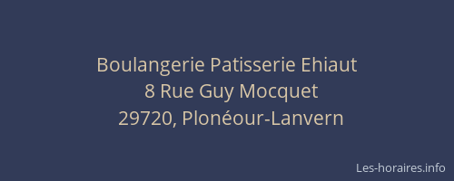 Boulangerie Patisserie Ehiaut