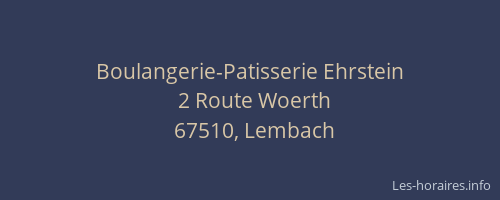 Boulangerie-Patisserie Ehrstein