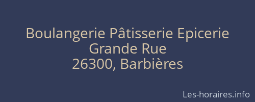 Boulangerie Pâtisserie Epicerie