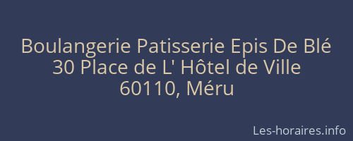 Boulangerie Patisserie Epis De Blé