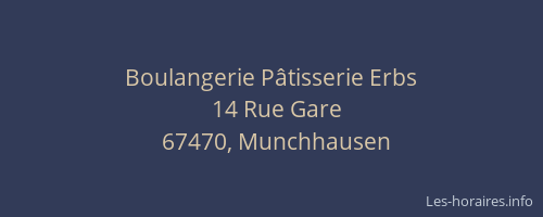 Boulangerie Pâtisserie Erbs