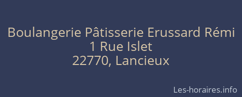 Boulangerie Pâtisserie Erussard Rémi