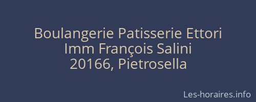 Boulangerie Patisserie Ettori