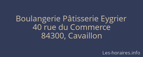 Boulangerie Pâtisserie Eygrier
