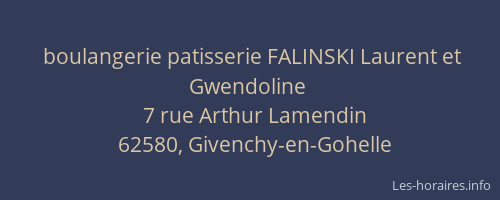 boulangerie patisserie FALINSKI Laurent et Gwendoline