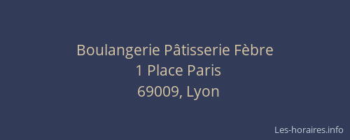 Boulangerie Pâtisserie Fèbre