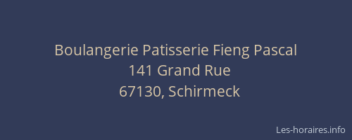 Boulangerie Patisserie Fieng Pascal