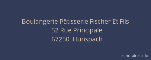 Boulangerie Pâtisserie Fischer Et Fils