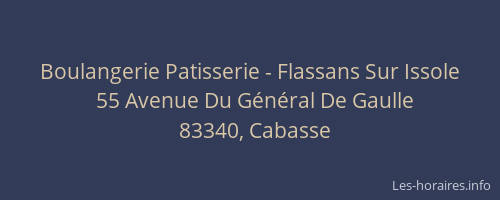 Boulangerie Patisserie - Flassans Sur Issole