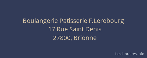 Boulangerie Patisserie F.Lerebourg