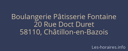 Boulangerie Pâtisserie Fontaine