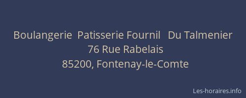 Boulangerie  Patisserie Fournil   Du Talmenier