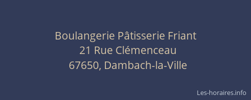Boulangerie Pâtisserie Friant