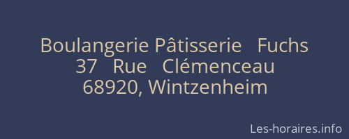 Boulangerie Pâtisserie   Fuchs