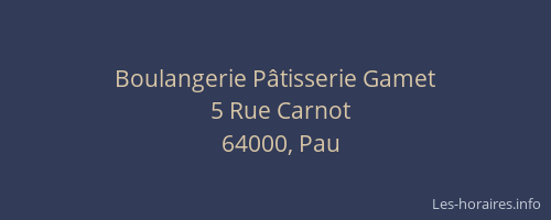 Boulangerie Pâtisserie Gamet