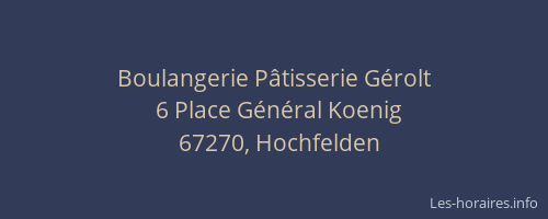 Boulangerie Pâtisserie Gérolt