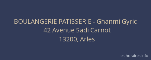 BOULANGERIE PATISSERIE - Ghanmi Gyric