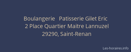 Boulangerie   Patisserie Gilet Eric