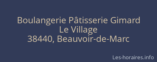 Boulangerie Pâtisserie Gimard