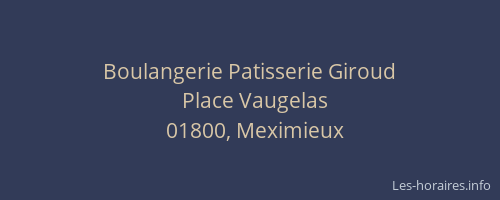 Boulangerie Patisserie Giroud