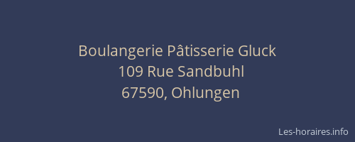 Boulangerie Pâtisserie Gluck