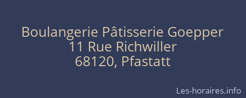 Boulangerie Pâtisserie Goepper