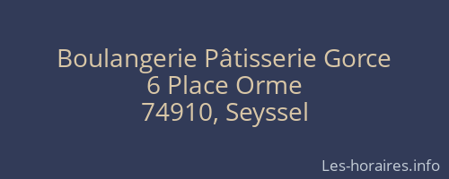 Boulangerie Pâtisserie Gorce