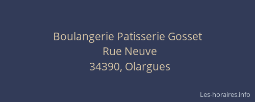 Boulangerie Patisserie Gosset