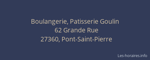 Boulangerie, Patisserie Goulin