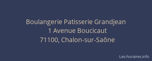 Boulangerie Patisserie Grandjean