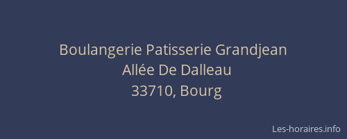 Boulangerie Patisserie Grandjean