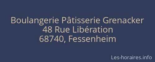 Boulangerie Pâtisserie Grenacker
